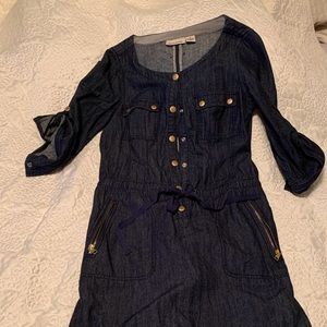 DKNY Denim dress, elastic waist,adjustable sleeves